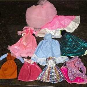 Barbie Doll Dress Set - Pink, Blue, Orange, and Multicolor